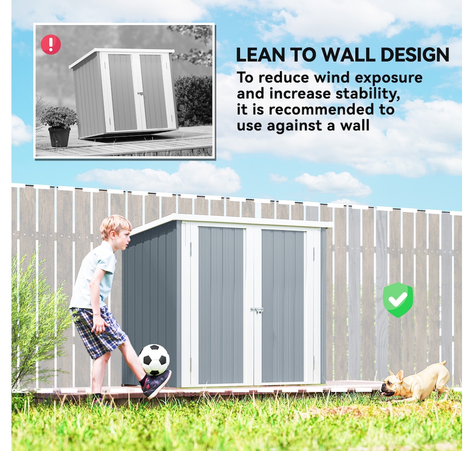 Image 965932_ALTMORE5.jpg, Product 965-932 / Price $169.99, Outsunny 5' x 3' Metal Garden Storage Shed Tool House with Double Doors from Outsunny on TSC.ca's Home & Garden department