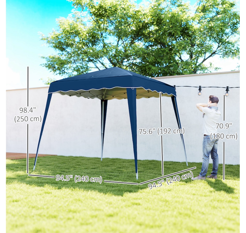 Image 965934_ALTMORE2.jpg, Product 965-934 / Price $104.99, Outsunny 8' x 8' Pop Up Canopy Foldable Outdoor Canopy Tent w/ Bag, Blue from Outsunny on TSC.ca's Home & Garden department