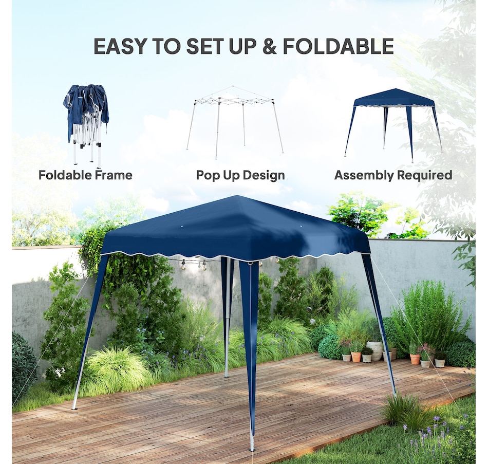 Image 965934_ALTMORE3.jpg, Product 965-934 / Price $104.99, Outsunny 8' x 8' Pop Up Canopy Foldable Outdoor Canopy Tent w/ Bag, Blue from Outsunny on TSC.ca's Home & Garden department