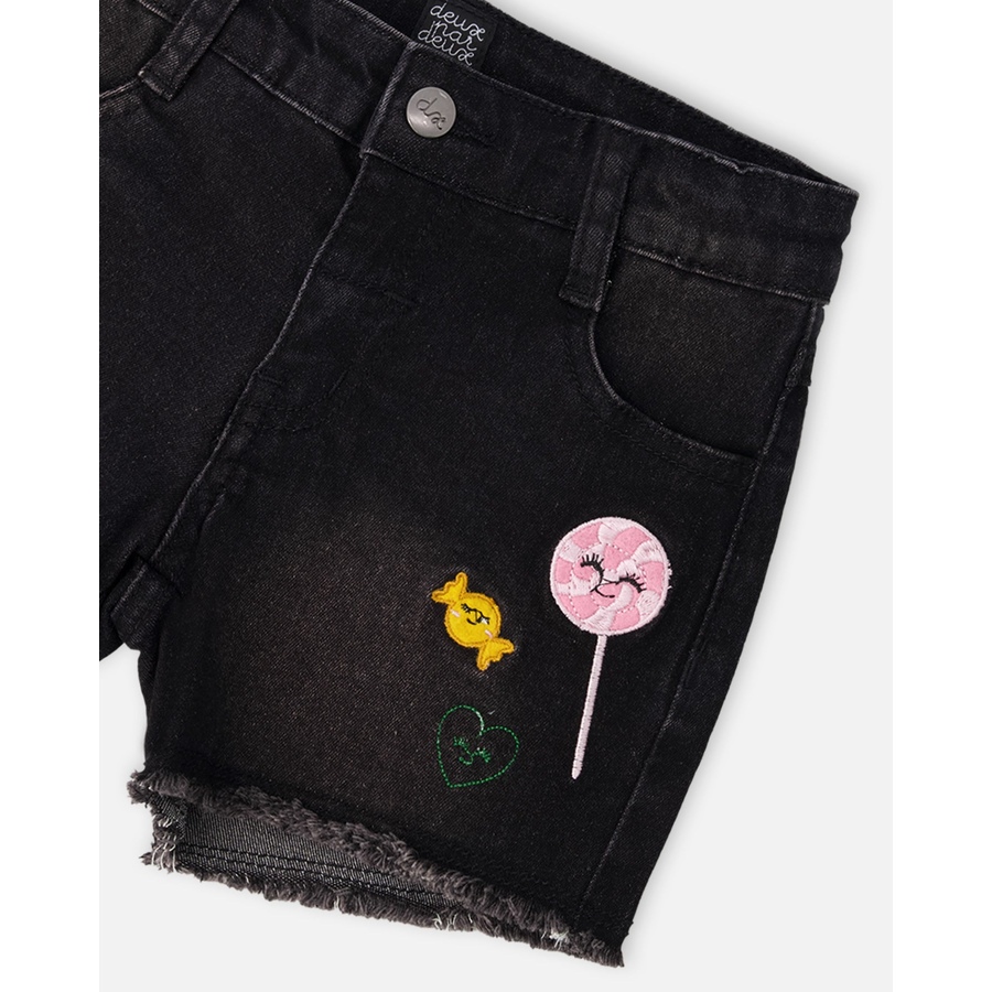 Image 967935_ALTMORE3.jpg, Product 967-935 / Price $23.00, Candy and Lollipop Embroidery Denim Shorts from Deux par Deux on TSC.ca's Fashion department
