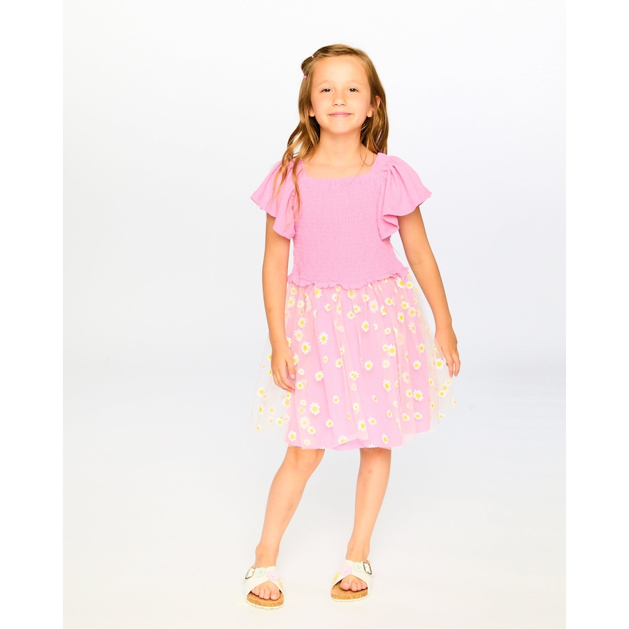 Image 967957_ALTMORE1.jpg, Product 967-957 / Price $31.00, Mesh and Crinkle Jersey Smocking Dress from Deux par Deux on TSC.ca's Fashion department