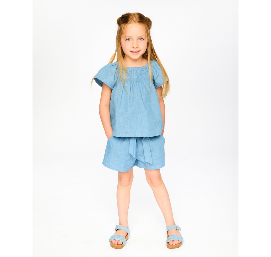 Image 967966_ALTMORE1.jpg, Product 967-966 / Price $46.00 - $48.00, Short Sleeve Chambray Top from Deux par Deux on TSC.ca's Fashion department