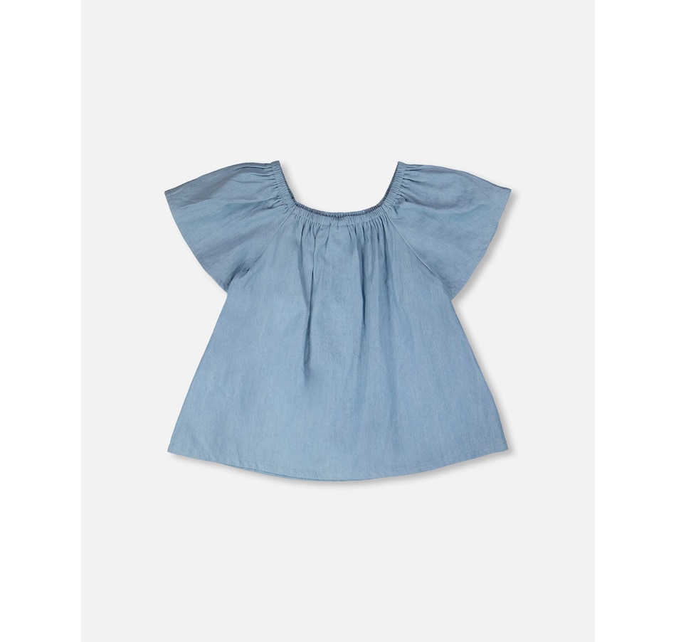 Image 967966_ALTMORE2.jpg, Product 967-966 / Price $46.00 - $48.00, Short Sleeve Chambray Top from Deux par Deux on TSC.ca's Fashion department