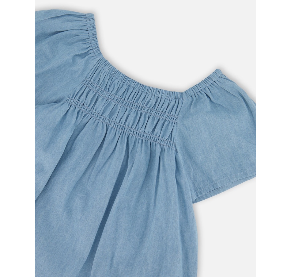 Image 967966_ALTMORE3.jpg, Product 967-966 / Price $46.00 - $48.00, Short Sleeve Chambray Top from Deux par Deux on TSC.ca's Fashion department