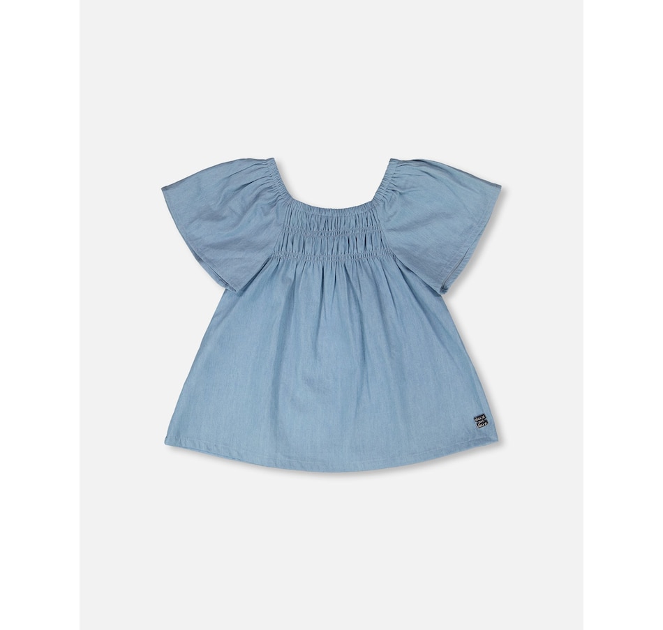 Image 967966_ST01.jpg, Product 967-966 / Price $46.00 - $48.00, Short Sleeve Chambray Top from Deux par Deux on TSC.ca's Fashion department