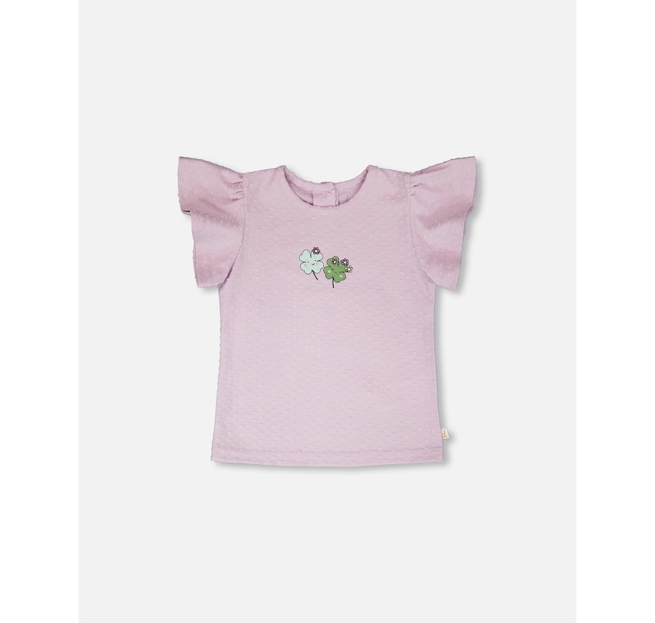 Image 967970_ST01.jpg, Product 967-970 / Price $33.00, Jersey Flutter Sleeves Clover T-Shirt from Deux par Deux on TSC.ca's Fashion department