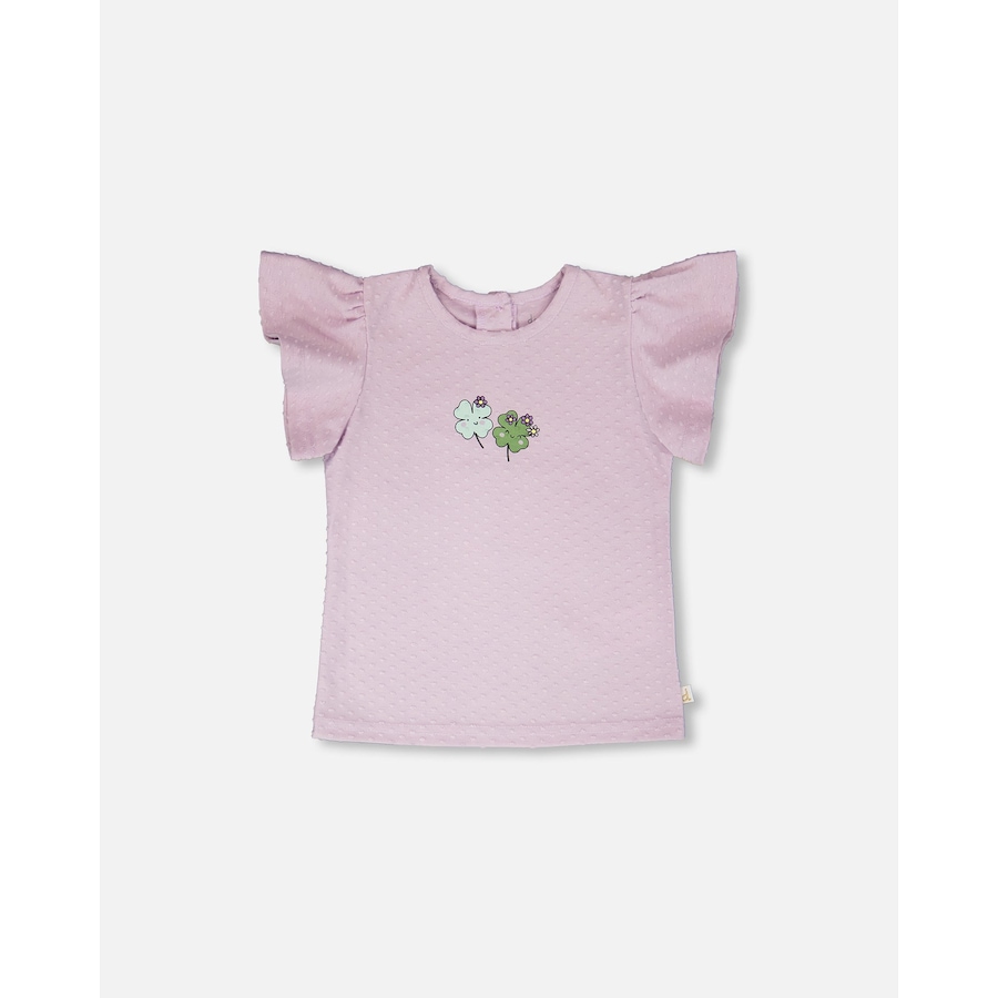 Image 967970_ST01.jpg, Product 967-970 / Price $16.50, Jersey Flutter Sleeves Clover T-Shirt from Deux par Deux on TSC.ca's Fashion department