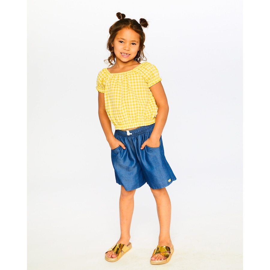 Image 967975_ALTMORE1.jpg, Product 967-975 / Price $18.00, Short Sleeve Peasant Top Gingham from Deux par Deux on TSC.ca's Fashion department