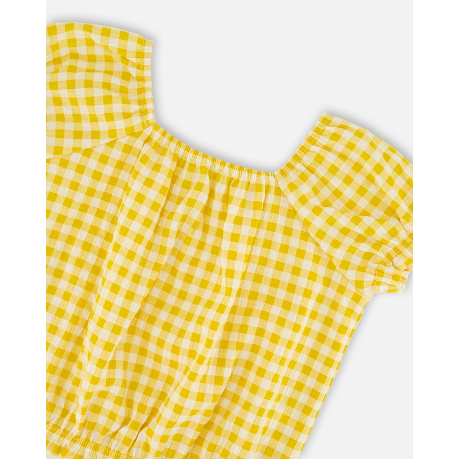 Image 967975_ALTMORE3.jpg, Product 967-975 / Price $18.00, Short Sleeve Peasant Top Gingham from Deux par Deux on TSC.ca's Fashion department