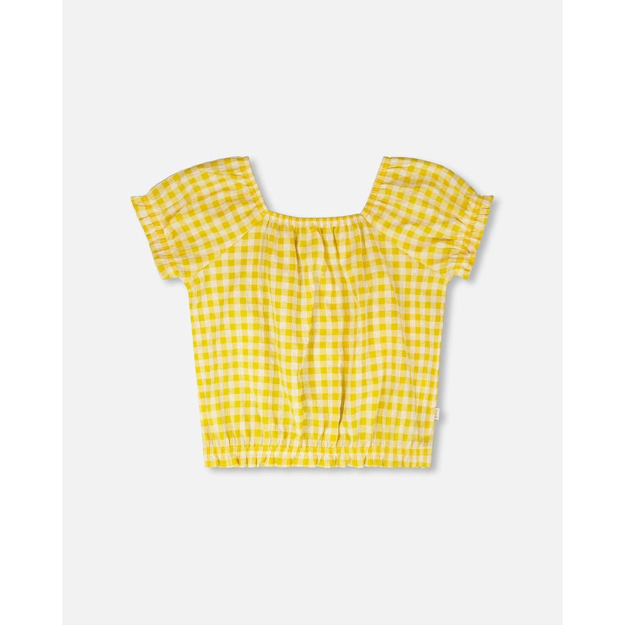 Image 967975_ST01.jpg, Product 967-975 / Price $18.00, Short Sleeve Peasant Top Gingham from Deux par Deux on TSC.ca's Fashion department