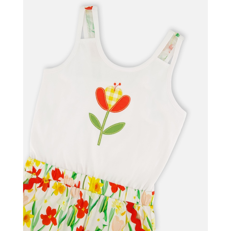 Image 968034_ALTMORE3.jpg, Product 968-034 / Price $26.50 - $28.50, Jersey and Viscose Sleeveless Flower Romper from Deux par Deux on TSC.ca's Fashion department