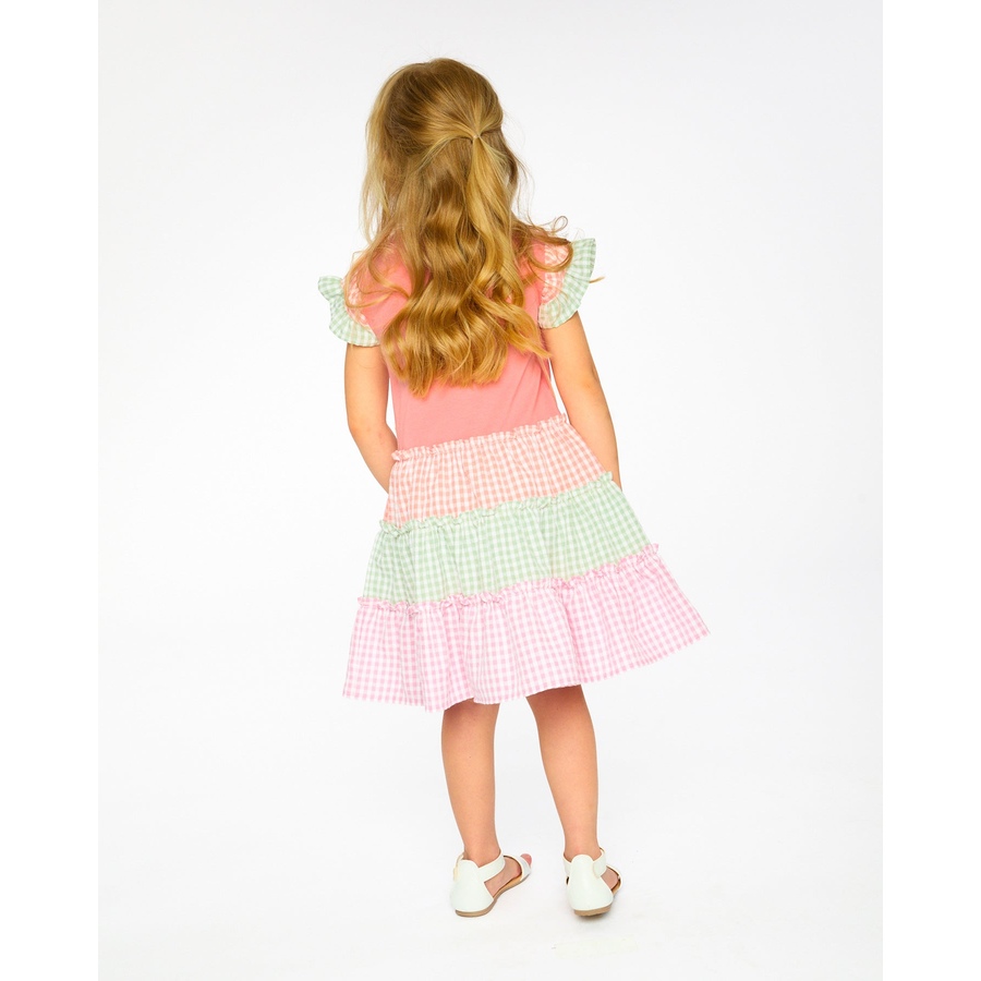 Image 968040_ALTMORE1.jpg, Product 968-040 / Price $29.50, Organic Cotton Bi-Material Flutter Ruffles Gingham Dress from Deux par Deux on TSC.ca's Fashion department