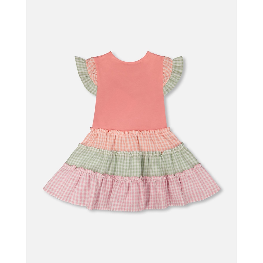 Image 968040_ALTMORE2.jpg, Product 968-040 / Price $29.50, Organic Cotton Bi-Material Flutter Ruffles Gingham Dress from Deux par Deux on TSC.ca's Fashion department