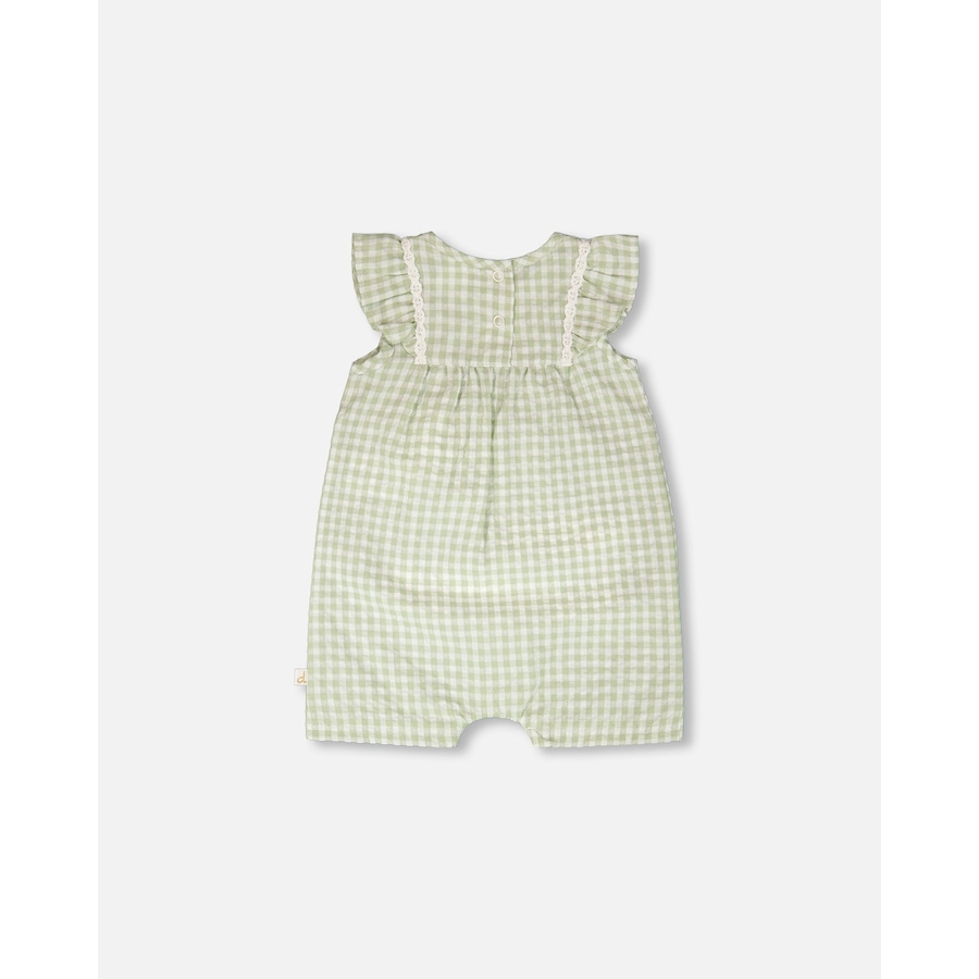 Image 968041_ALTMORE1.jpg, Product 968-041 / Price $22.00, Sleeveless Flutter Ruffles Gingham Romper from Deux par Deux on TSC.ca's Fashion department