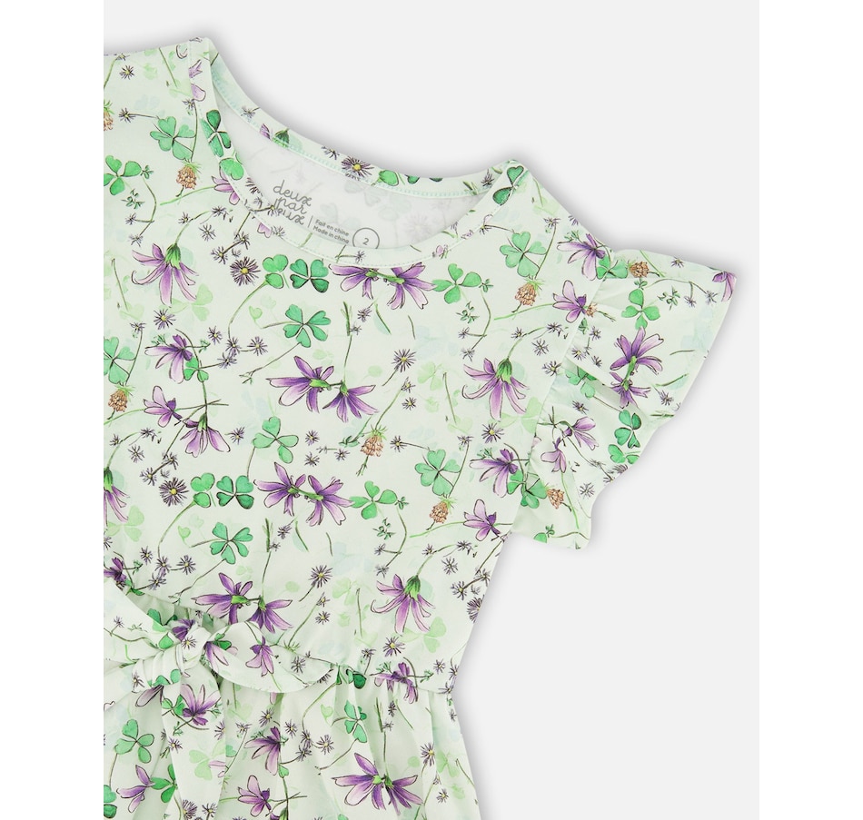 Image 968043_ALTMORE3.jpg, Product 968-043 / Price $48.00, Jersey Flutter Sleeves Printed Flowers Dress from Deux par Deux on TSC.ca's Fashion department