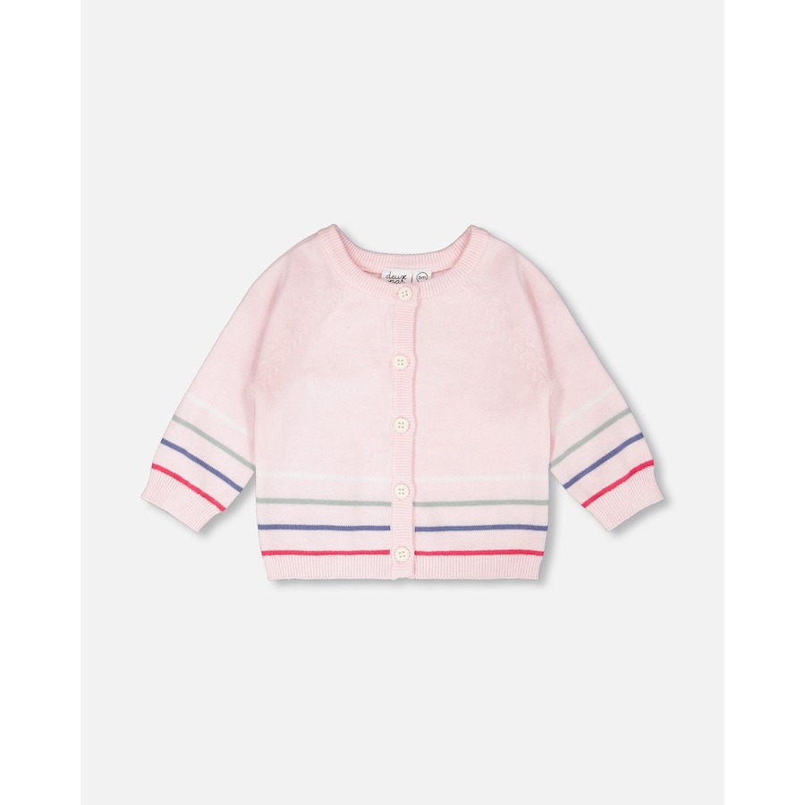 Image 968095_ST01.jpg, Product 968-095 / Price $23.50, Girl Cotton Knit Striped Button Front Cardigan from Deux par Deux on TSC.ca's Fashion department