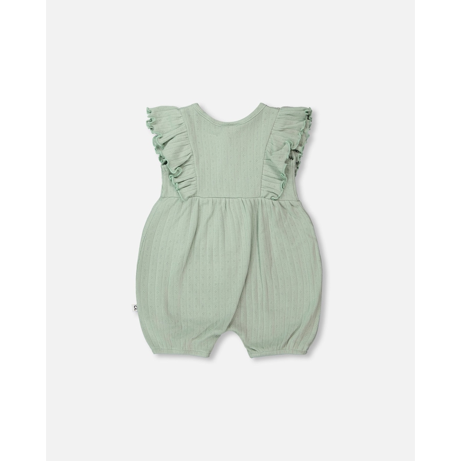 Image 968107_ALTMORE1.jpg, Product 968-107 / Price $17.00, Cotton Pointelle Jersey Romper with Frills from Deux par Deux on TSC.ca's Fashion department