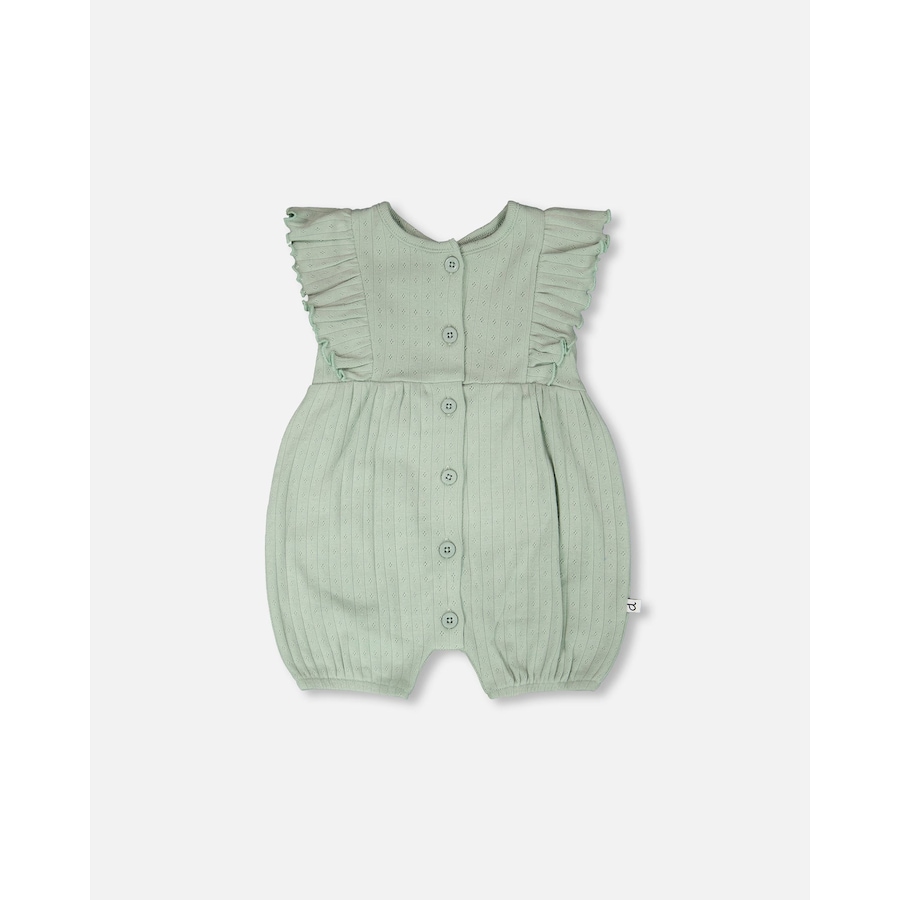 Image 968107_ST01.jpg, Product 968-107 / Price $17.00, Cotton Pointelle Jersey Romper with Frills from Deux par Deux on TSC.ca's Fashion department