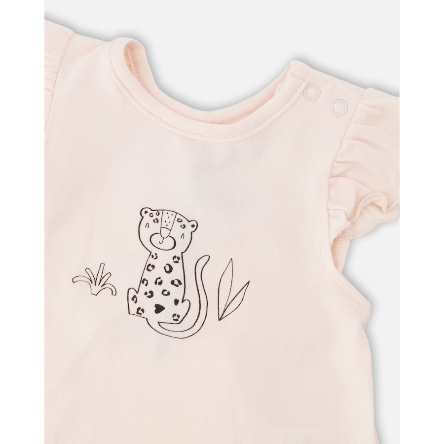 Image 968134_ALTMORE2.jpg, Product 968-134 / Price $19.50, Organic Cotton Jersey Top and Peach Animal Printed Short Set from Deux par Deux on TSC.ca's Fashion department