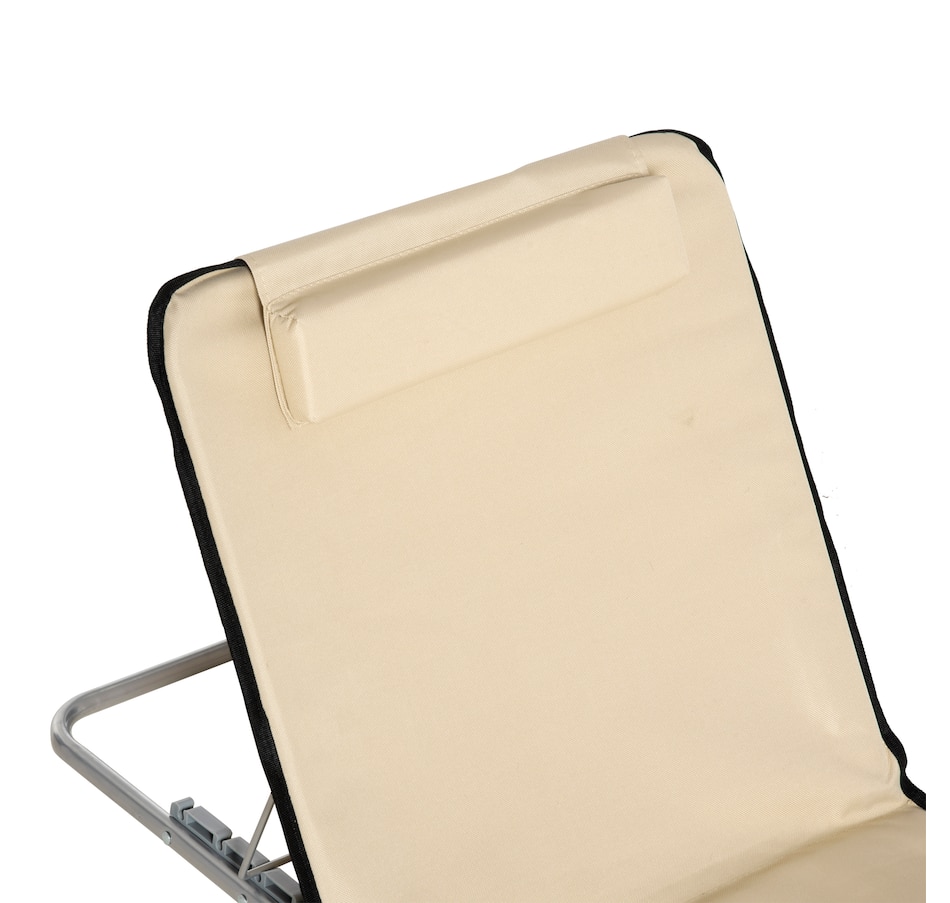 Image 968156_ALTMORE8.jpg, Product 968-156 / Price $49.99, Outsunny 2 Pcs Folding Beach Lounge Chair w/ Pillow, Beige from Outsunny on TSC.ca's Health & Fitness department