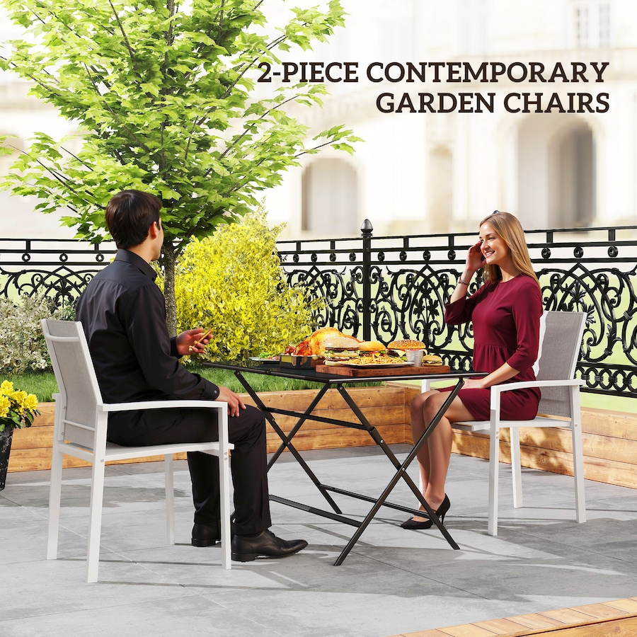 Image 968161_ALTMORE3.jpg, Product 968-161 / Price $109.99, Outsunny Set of 2 Outdoor Garden Chairs, Stackable Patio Dining Chairs from Outsunny on TSC.ca's Home & Garden department
