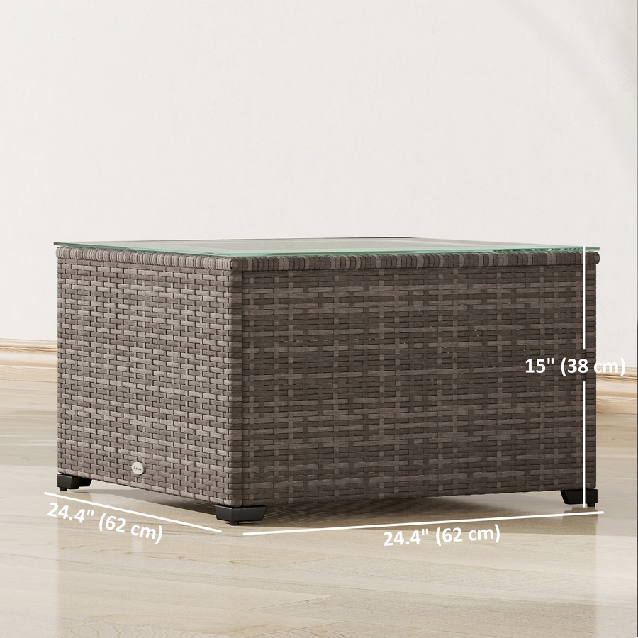 Image 968167_ALTMORE2.jpg, Product 968-167 / Price $94.99, Outsunny 24.4" Patio Wicker Coffee Table, PE Rattan Side Tables, Dark Grey from Outsunny on TSC.ca's Home & Garden department
