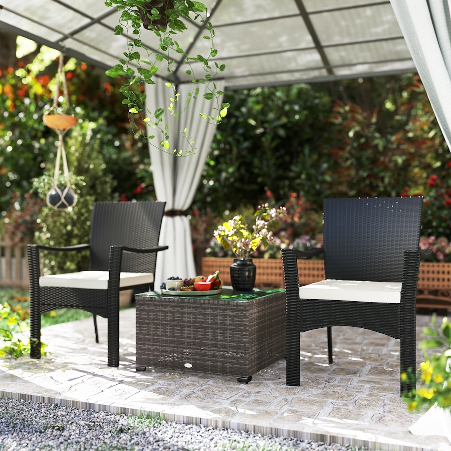 Image 968167_ALTMORE8.jpg, Product 968-167 / Price $94.99, Outsunny 24.4" Patio Wicker Coffee Table, PE Rattan Side Tables, Dark Grey from Outsunny on TSC.ca's Home & Garden department