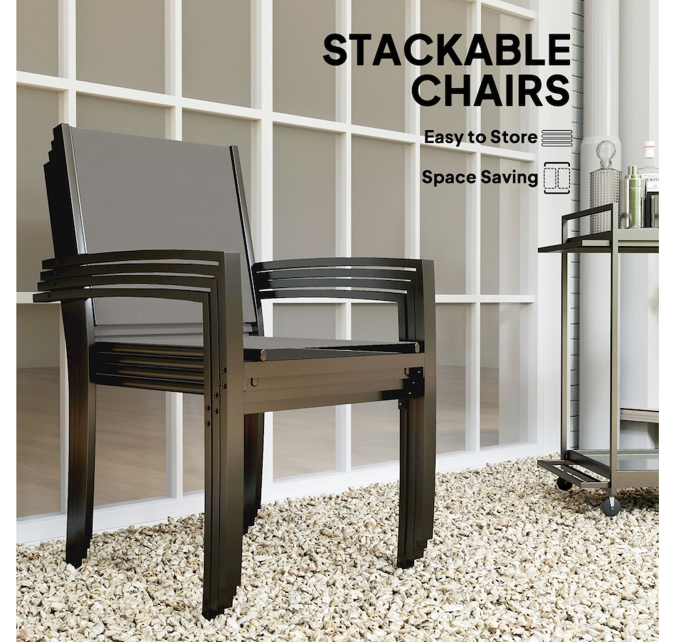 Image 968170_ALTMORE3.jpg, Product 968-170 / Price $359.99, Outsunny 5 Piece Outdoor Dining Set with Round Table and 4 Stackable Chairs from Outsunny on TSC.ca's Home & Garden department