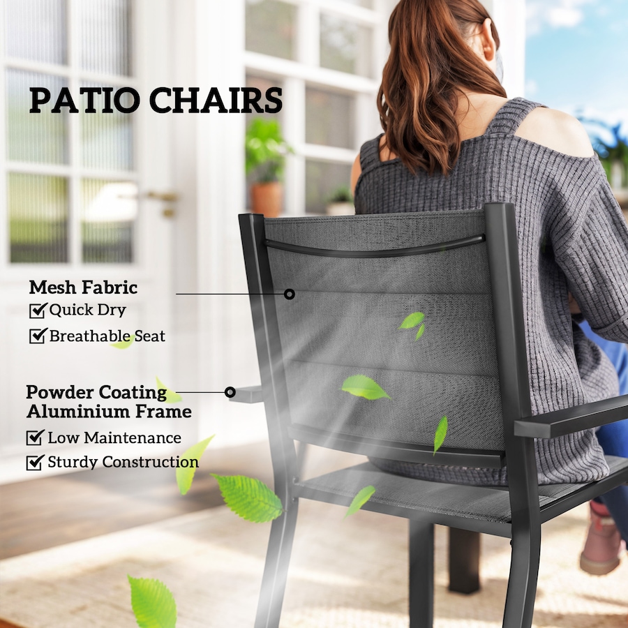 Image 968172_ALTMORE5.jpg, Product 968-172 / Price $699.99, Outsunny Patio Dining Set, Expandable Table, 6 Stackable Chairs, Black from Outsunny on TSC.ca's Home & Garden department