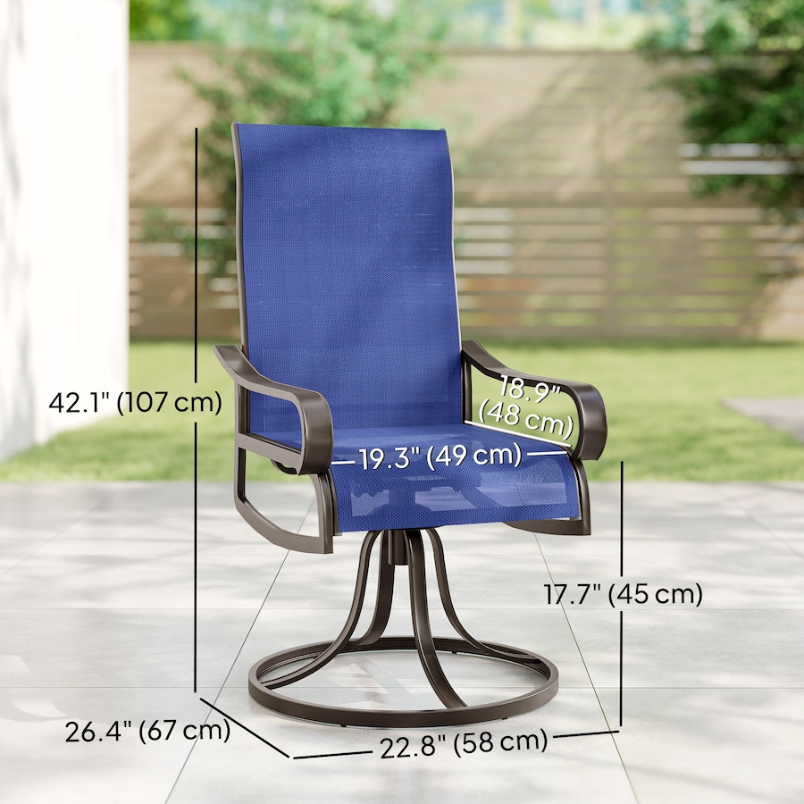 Image 968175_ALTMORE2.jpg, Product 968-175 / Price $249.99, Outsunny Patio Swivel Chairs w/ Mesh Fabric Seat Rocking Chairs, Navy Blue from Outsunny on TSC.ca's Home & Garden department