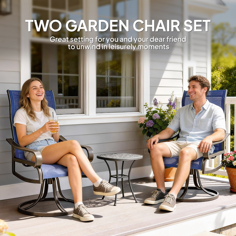 Image 968175_ALTMORE3.jpg, Product 968-175 / Price $249.99, Outsunny Patio Swivel Chairs w/ Mesh Fabric Seat Rocking Chairs, Navy Blue from Outsunny on TSC.ca's Home & Garden department