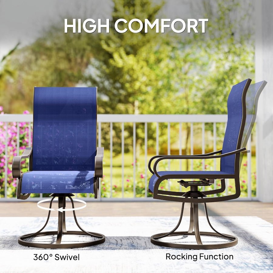 Image 968175_ALTMORE4.jpg, Product 968-175 / Price $249.99, Outsunny Patio Swivel Chairs w/ Mesh Fabric Seat Rocking Chairs, Navy Blue from Outsunny on TSC.ca's Home & Garden department