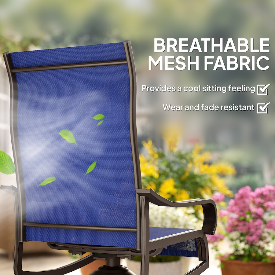 Image 968175_ALTMORE5.jpg, Product 968-175 / Price $249.99, Outsunny Patio Swivel Chairs w/ Mesh Fabric Seat Rocking Chairs, Navy Blue from Outsunny on TSC.ca's Home & Garden department