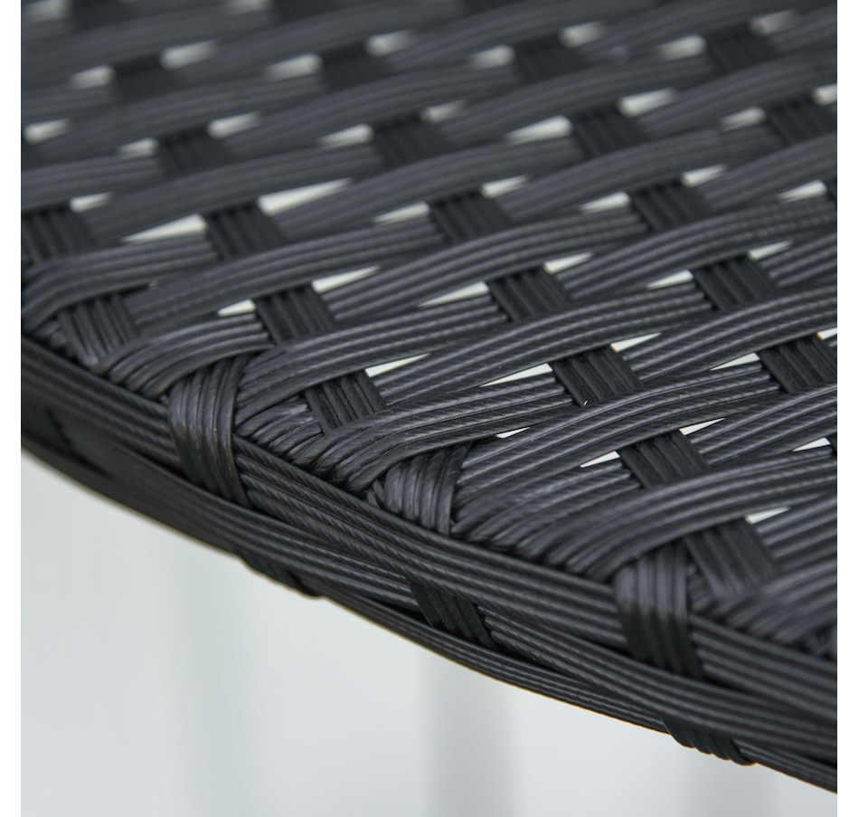 Image 968189_ALTMORE6.jpg, Product 968-189 / Price $79.99, Outsunny Half Round Side Table, Rattan Coffee Table with Metal Frame Black from Outsunny on TSC.ca's Home & Garden department