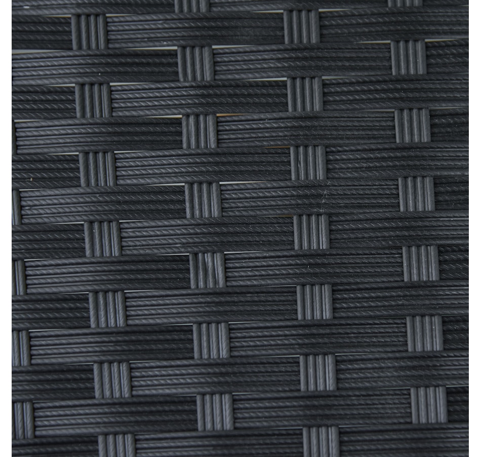 Image 968189_ALTMORE8.jpg, Product 968-189 / Price $79.99, Outsunny Half Round Side Table, Rattan Coffee Table with Metal Frame Black from Outsunny on TSC.ca's Home & Garden department