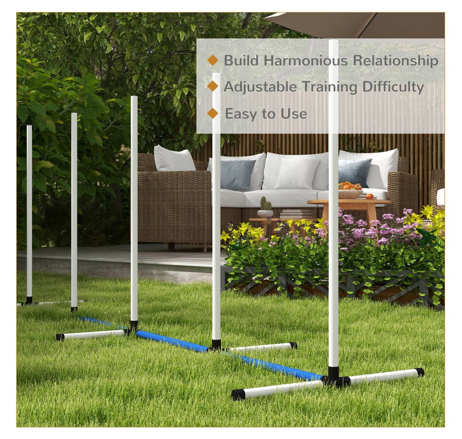 Image 968207_ALTMORE4.jpg, Product 968-207 / Price $27.99, PawHut 2PCs Dog Agility Equipment Set with Weave Poles, White from PawHut on TSC.ca's Home & Garden department