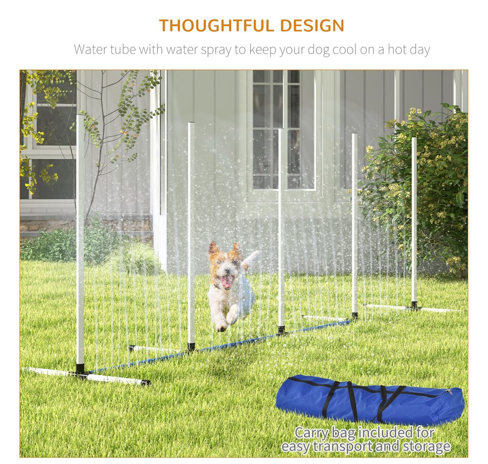 Image 968207_ALTMORE5.jpg, Product 968-207 / Price $27.99, PawHut 2PCs Dog Agility Equipment Set with Weave Poles, White from PawHut on TSC.ca's Home & Garden department
