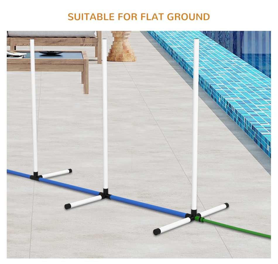 Image 968207_ALTMORE6.jpg, Product 968-207 / Price $27.99, PawHut 2PCs Dog Agility Equipment Set with Weave Poles, White from PawHut on TSC.ca's Home & Garden department