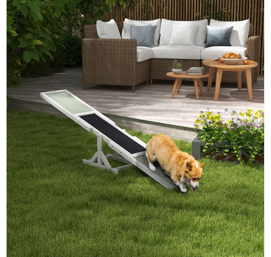 Image 968208_ALTMORE1.jpg, Product 968-208 / Price $66.99, PawHut Wooden Dog Seesaw Pet Agility Equipment for Obedience Training White from PawHut on TSC.ca's Home & Garden department