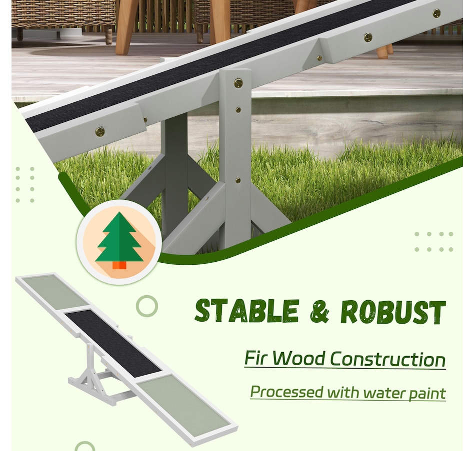 Image 968208_ALTMORE3.jpg, Product 968-208 / Price $66.99, PawHut Wooden Dog Seesaw Pet Agility Equipment for Obedience Training White from PawHut on TSC.ca's Home & Garden department