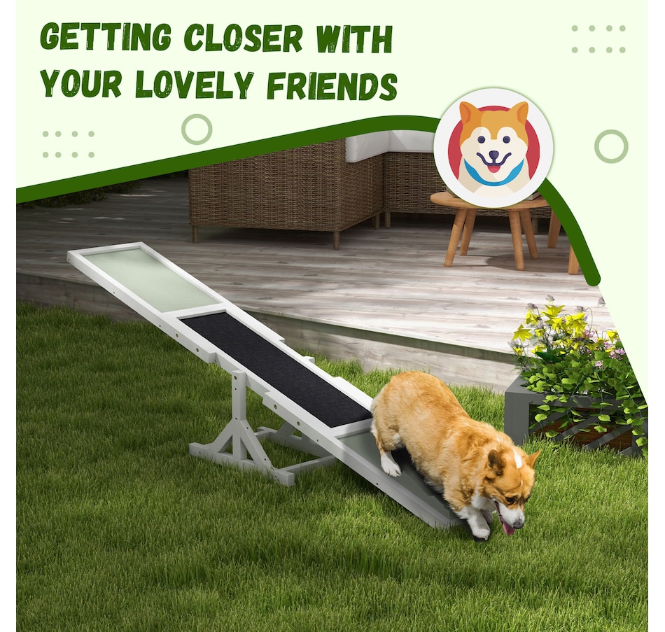 Image 968208_ALTMORE5.jpg, Product 968-208 / Price $66.99, PawHut Wooden Dog Seesaw Pet Agility Equipment for Obedience Training White from PawHut on TSC.ca's Home & Garden department