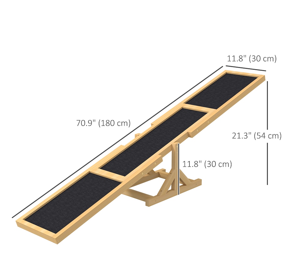 Image 968218_ALTMORE2.jpg, Product 968-218 / Price $66.99, PawHut Wooden Dog Seesaw Pet Agility Equipment for Obedience Training Yellow from PawHut on TSC.ca's Home & Garden department