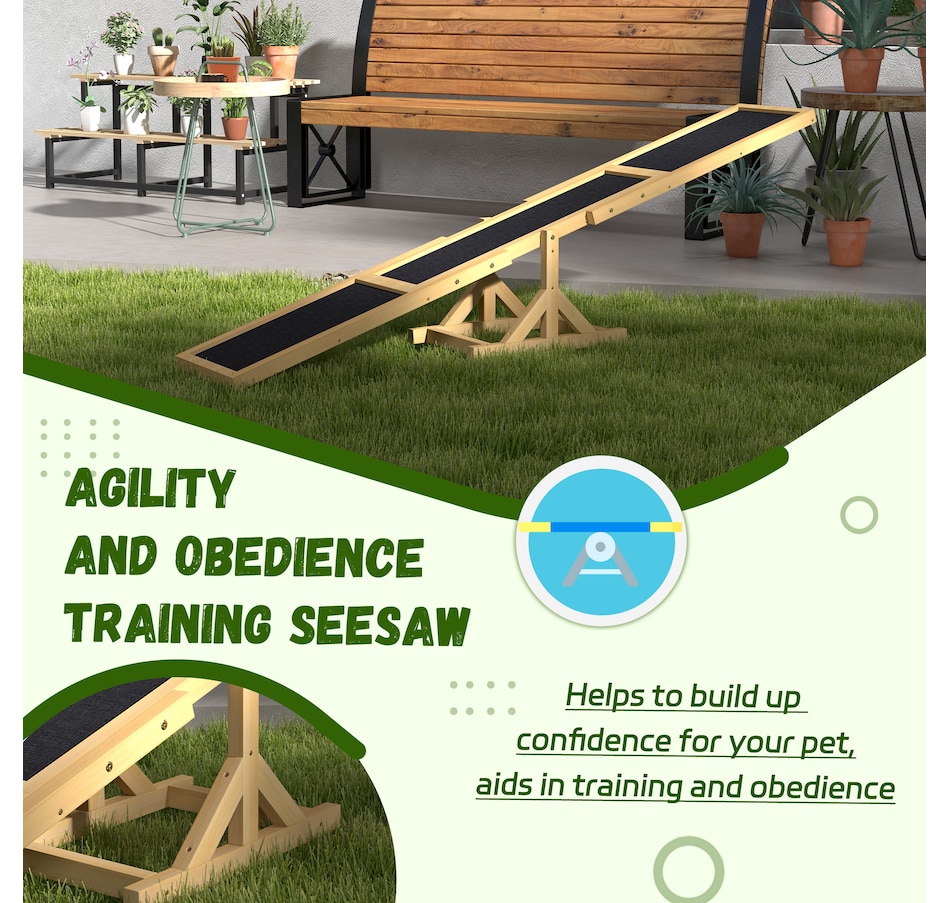 Image 968218_ALTMORE6.jpg, Product 968-218 / Price $66.99, PawHut Wooden Dog Seesaw Pet Agility Equipment for Obedience Training Yellow from PawHut on TSC.ca's Home & Garden department