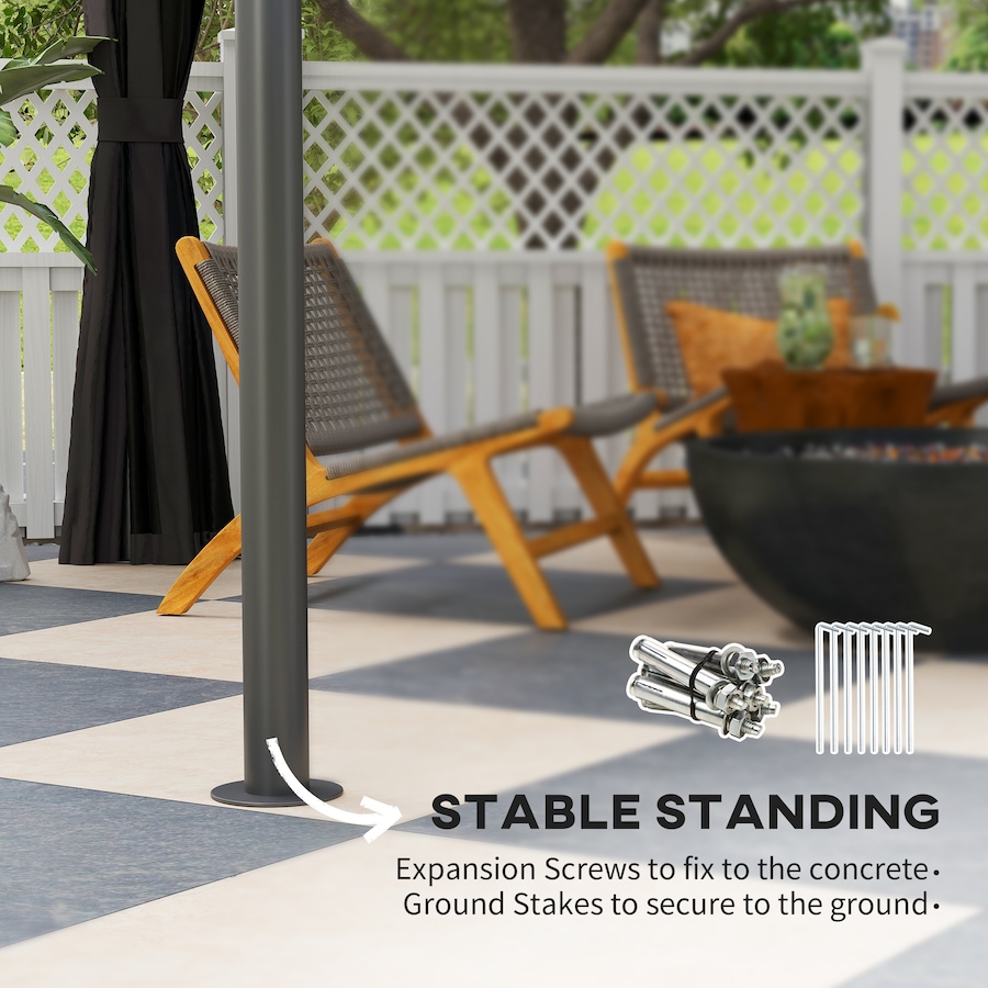 Image 968220_ALTMORE14.jpg, Product 968-220 / Price $829.99, Outsunny 10' x 10' Double Roof Hardtop Gazebo with Nettings Curtains Black from Outsunny on TSC.ca's Home & Garden department