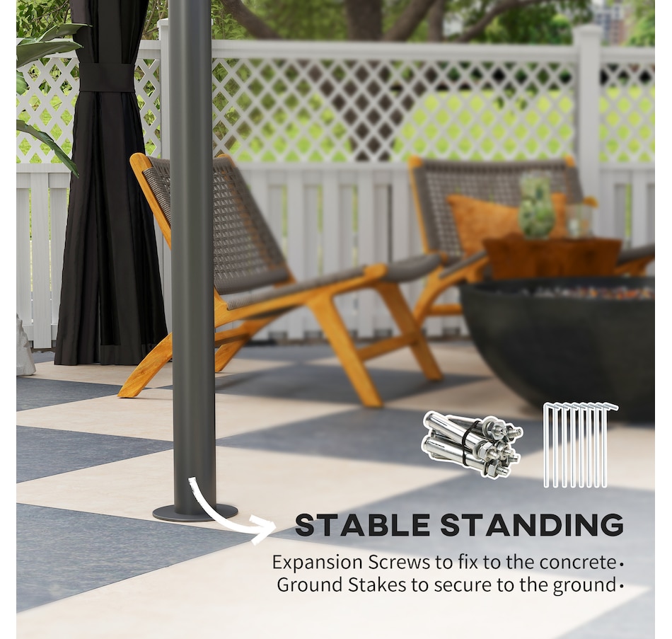 Image 968220_ALTMORE6.jpg, Product 968-220 / Price $849.99, Outsunny 10' x 10' Double Roof Hardtop Gazebo with Nettings Curtains Black from Outsunny on TSC.ca's Home & Garden department