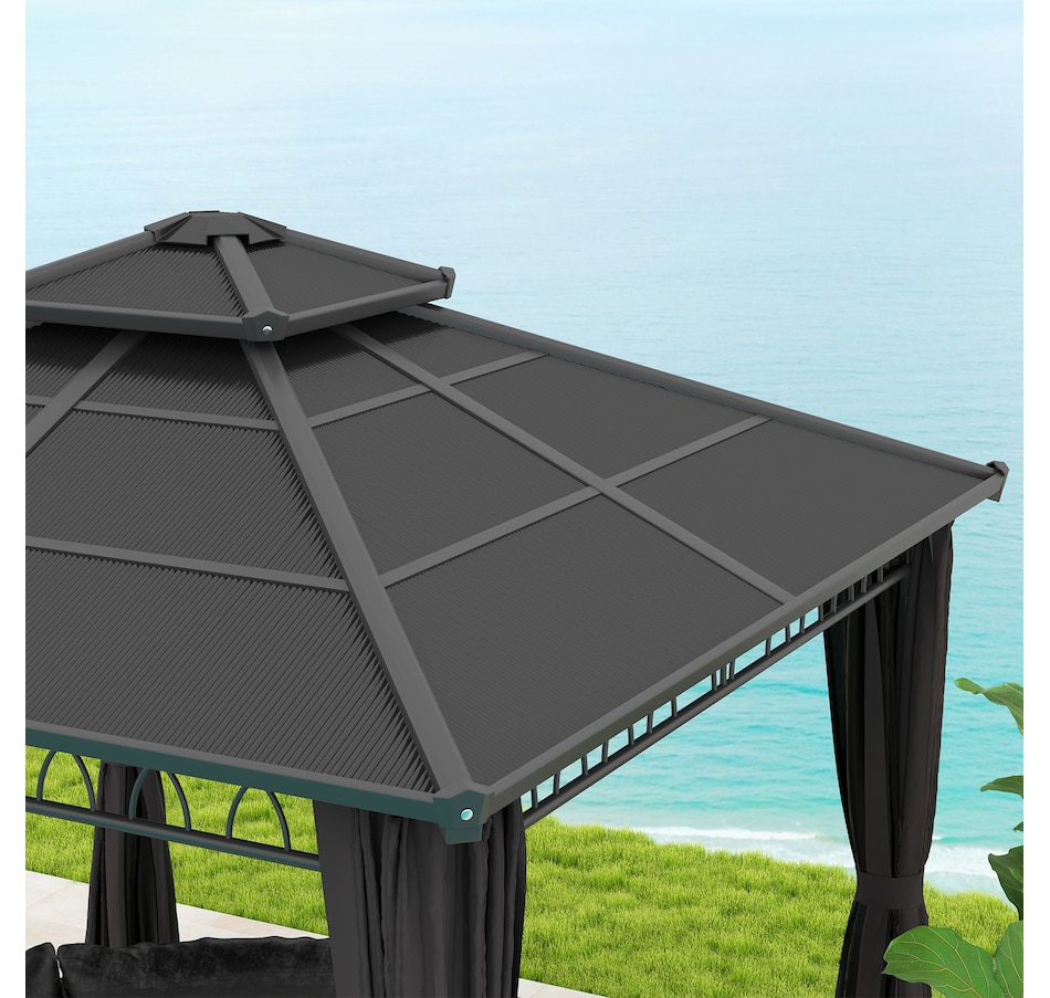 Image 968220_ALTMORE8.jpg, Product 968-220 / Price $849.99, Outsunny 10' x 10' Double Roof Hardtop Gazebo with Nettings Curtains Black from Outsunny on TSC.ca's Home & Garden department