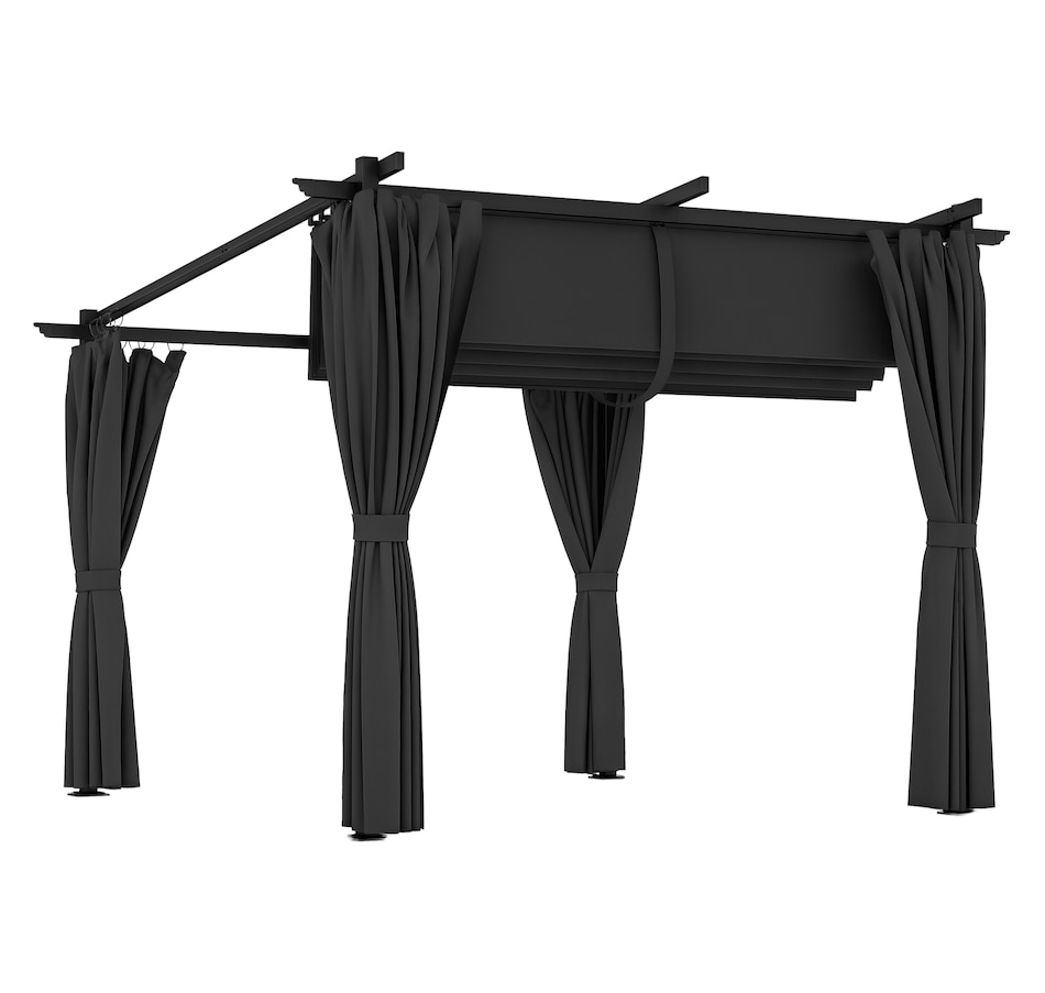 Image 968221.png, Product 968-221 / Price $409.99, Outsunny 8' x 8.5' Metal Pergola with Retractable Canopy and Sidewalls from Outsunny on TSC.ca's Home & Garden department