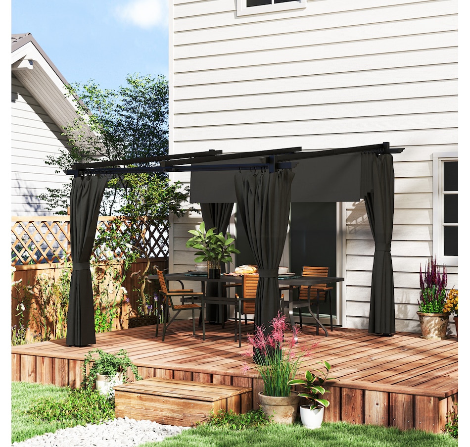 Image 968221_ALTMORE1.jpg, Product 968-221 / Price $409.99, Outsunny 8' x 8.5' Metal Pergola with Retractable Canopy and Sidewalls from Outsunny on TSC.ca's Home & Garden department