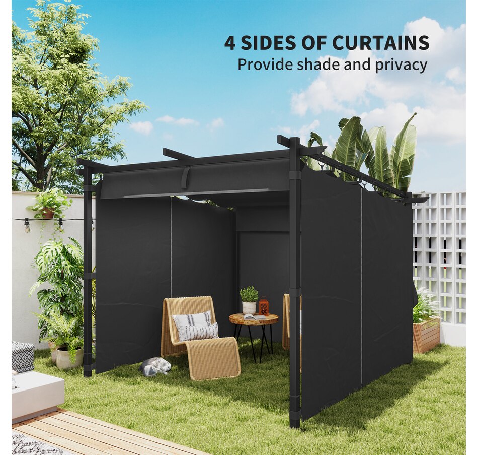 Image 968221_ALTMORE4.jpg, Product 968-221 / Price $409.99, Outsunny 8' x 8.5' Metal Pergola with Retractable Canopy and Sidewalls from Outsunny on TSC.ca's Home & Garden department