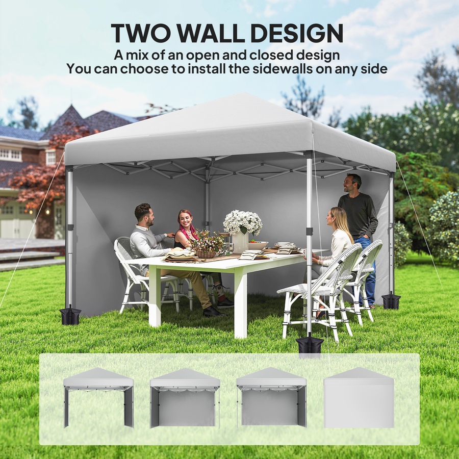 Image 968222_ALTMORE3.jpg, Product 968-222 / Price $159.99, Outsunny 10' x 10' Pop Up Canopy Tent with Removable Sidewalls Carry Bag from Outsunny on TSC.ca's Home & Garden department
